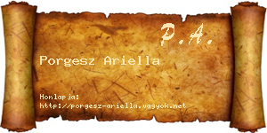 Porgesz Ariella névjegykártya